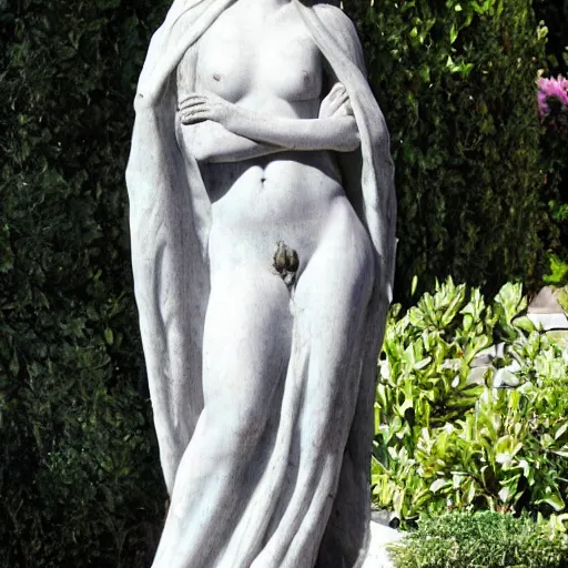 Image similar to mila kunis in a veil as a marmor statue, high detail, marmor statue by michelangelo