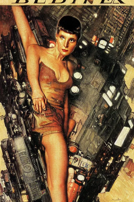 Image similar to blade runner painted by Norman Rockwell