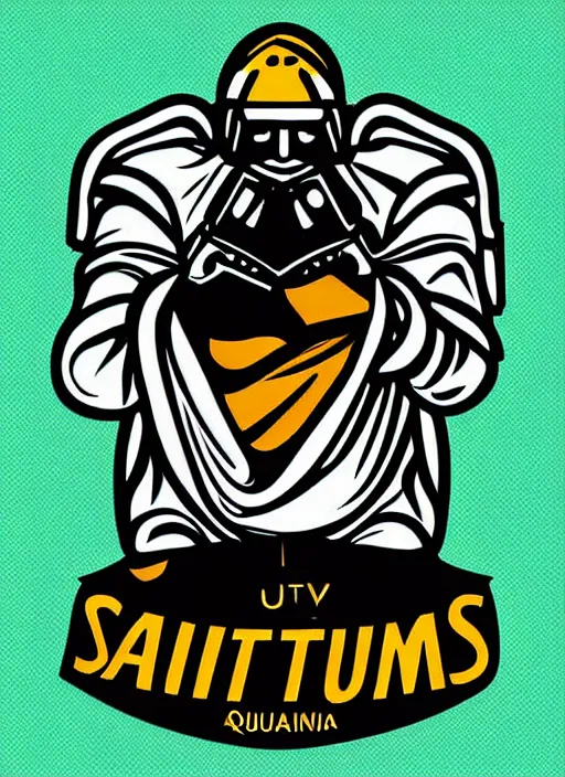 Prompt: digital art of saint thomas aquinas recording a podcast wearing headphones 8k UHD detailed, vector art esports sticker