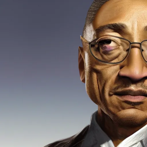 Image similar to giancarlo esposito in the style of the gta v loading screen, accurate, 4 k