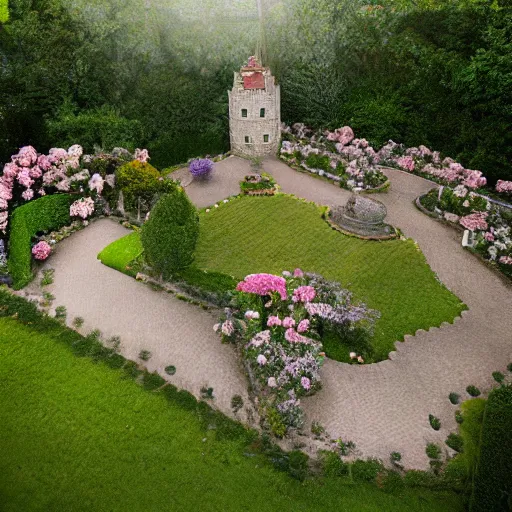 Prompt: rose castle romantic dreamy garden cloud ultra wide