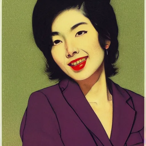 Image similar to Miki Matsubara portrait, art by Norman Rockwell