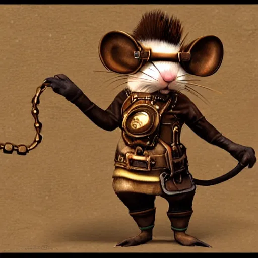 Image similar to a rat with steampunk googles, from Lineage 2