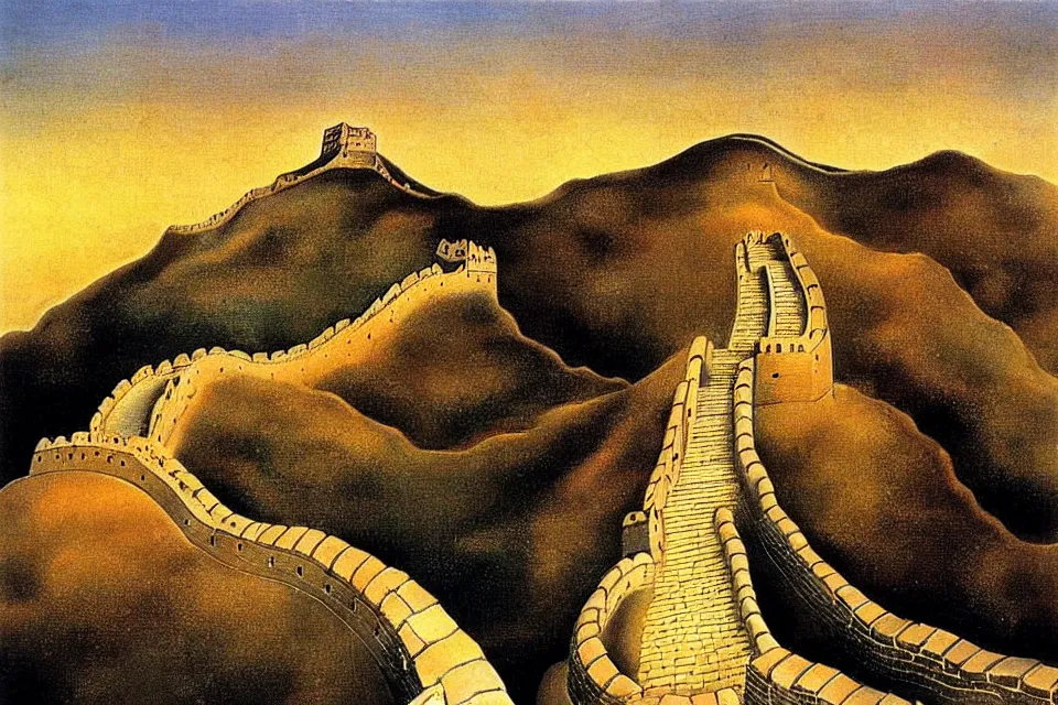 Image similar to the Great Wall,Salvador Dali.