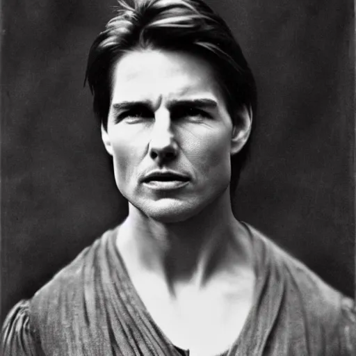 Image similar to tom cruise by julia margaret cameron 1 8 8 0 s, realistic, body shot, sharp focus, 8 k high definition, insanely detailed, intricate, elegant