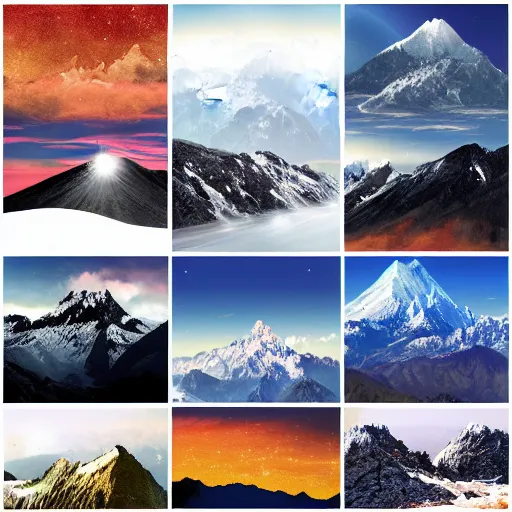 Prompt: Mountain space collage