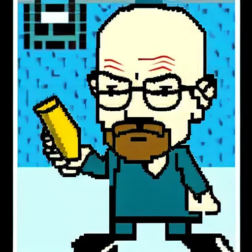 Image similar to walter white as a nintendo nes character