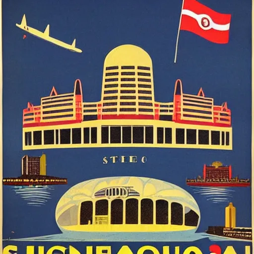 Image similar to A 1950s poster depicting Singapore