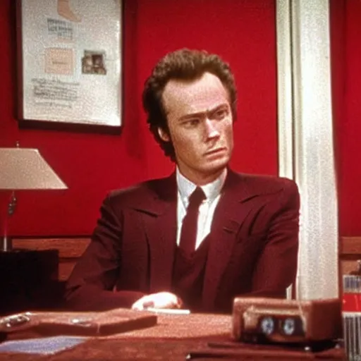 Image similar to dirty harry in the red room in twin peaks