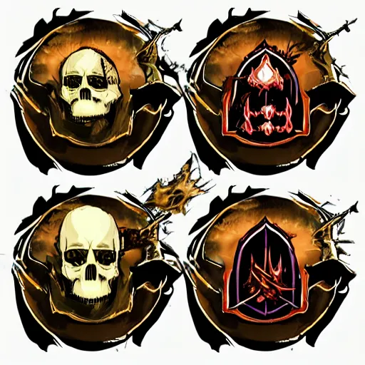 Image similar to Set of 2d undead death warlock skill and spell effects icons for fantasy rpg games