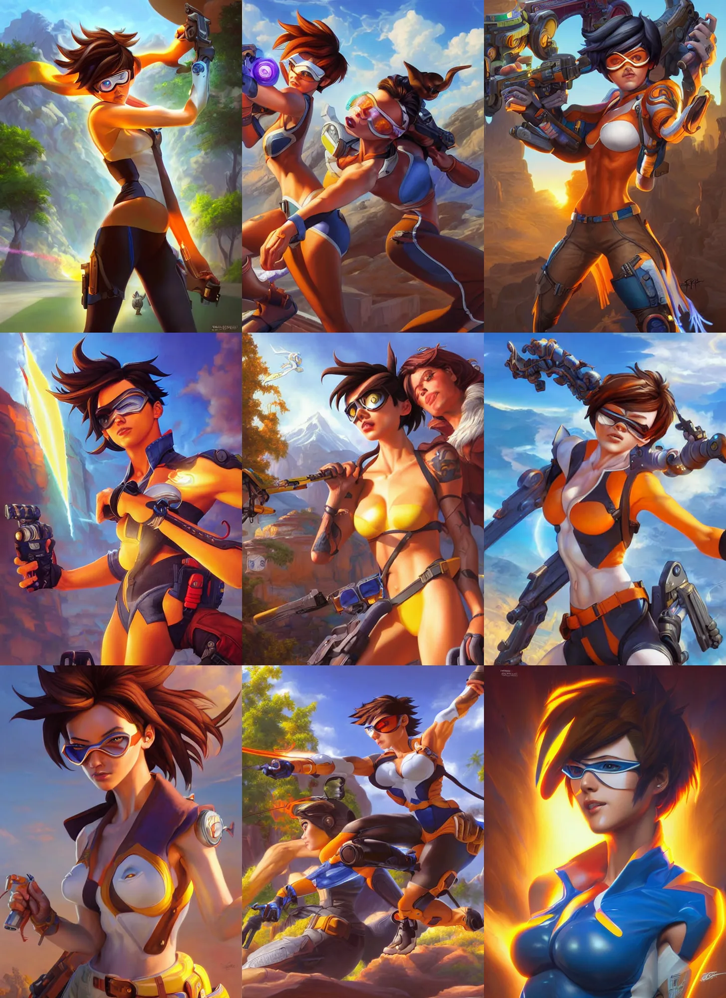 Prompt: Tracer painting on a canvas at a park, vivid colors, natural sunlight, matte painting by Greg Hildebrandt and Artgerm and Ross Tran, highly detailed