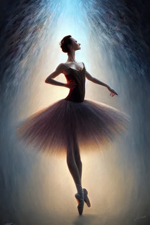 Image similar to prima ballerina, gorgeous, ethereal, intricate, elegant, volumetric lighting, nature scenery, digital painting, highly detailed, artstation, sharp focus, illustration, concept art, clive barker