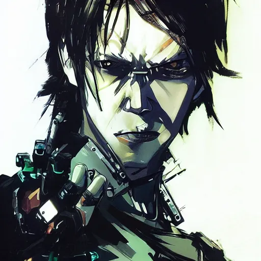 Image similar to android portrait by yoji shinkawa