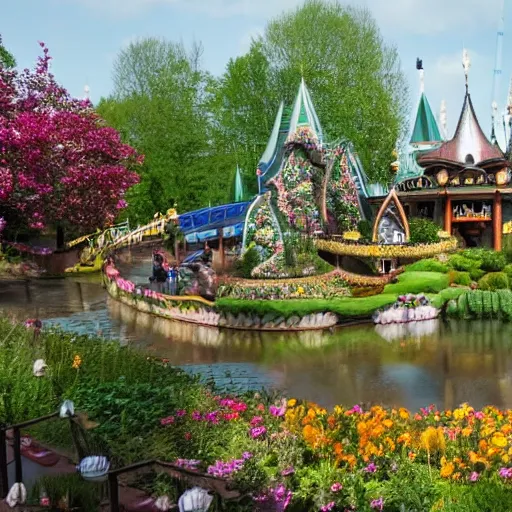 Prompt: efteling theme park