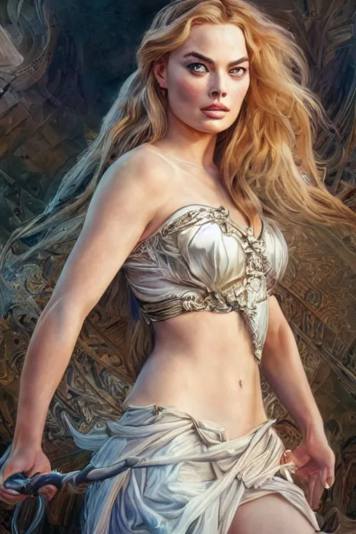 Prompt: ultra realistic illustration, a stunningly beautiful greek goddess of chaos played by margot robbie and taylor swift and megan fox and emma stone and britney spears, intricate, elegant, highly detailed, digital painting, artstation, concept art, smooth, sharp focus, illustration, art by artgerm and greg rutkowski and alphonse mucha