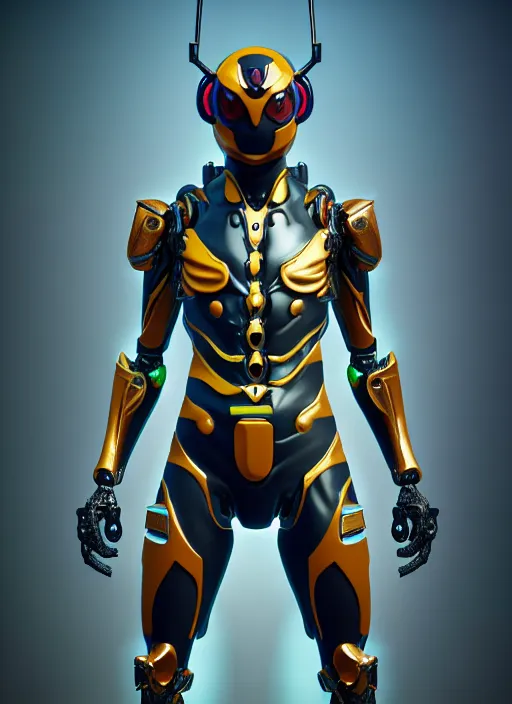 Image similar to kamen rider, human structure bee concept art, human anatomy, intricate detail, hyperrealistic art and illustration by irakli nadar and alexandre ferra, unreal 5 engine highlly render, global illumination