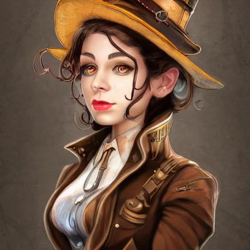 Prompt: steampunk scientist, portrait, medium shot, digital art, concept art, fantasy art, highly detailed, hd wallpaper, hdr, artstation, deviantart, behance