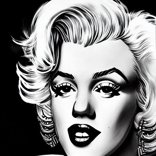 Image similar to portrait of a punk Marilyn Monroe, highly detailed, sharp focus, art station,