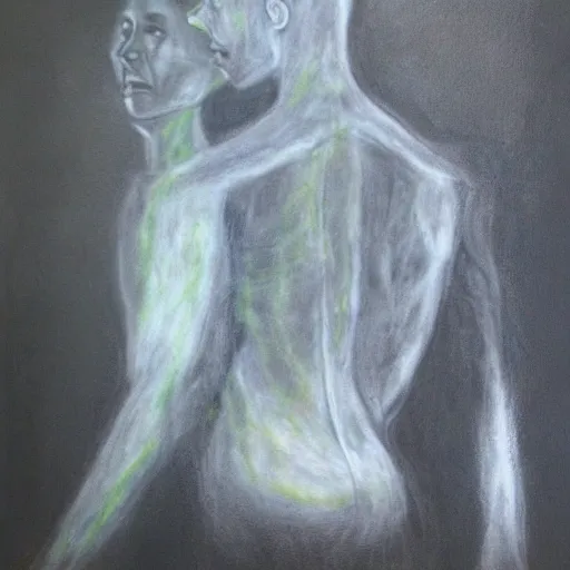 Image similar to psychedemia conference, chalk on canvas