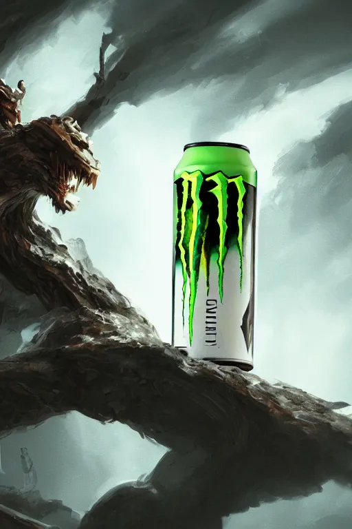 Image similar to monster energy drink, concept art, wlop, digital painting, trending on artstation, highly detailed, epic composition, official media, 8 k uhd
