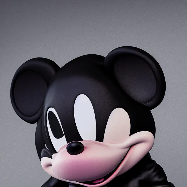 Prompt: ultra realistic mickey mouse in the style of balenciaga, dark cinematic, volumetric, realistic, 3 d render, cinematic lighting, ray tracing, cinematic, unreal engine 5, unreal engine render, octane render, hyper realistic, photo, 8 k