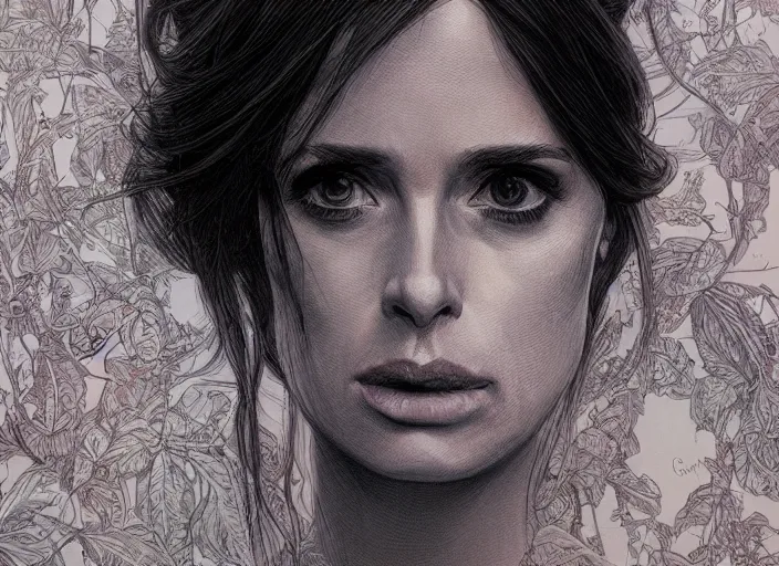 Image similar to a highly detailed beautiful portrait of jessica jones, james gurney, james jean