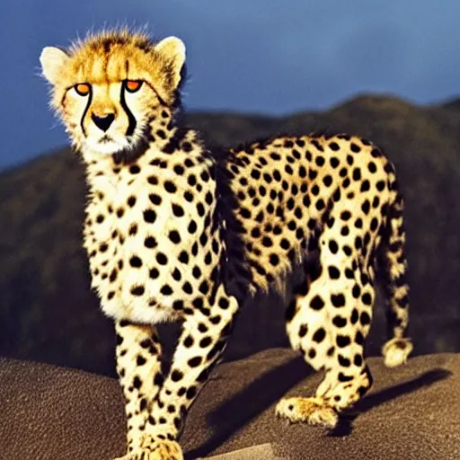 Image similar to cheetah with dreadlocks