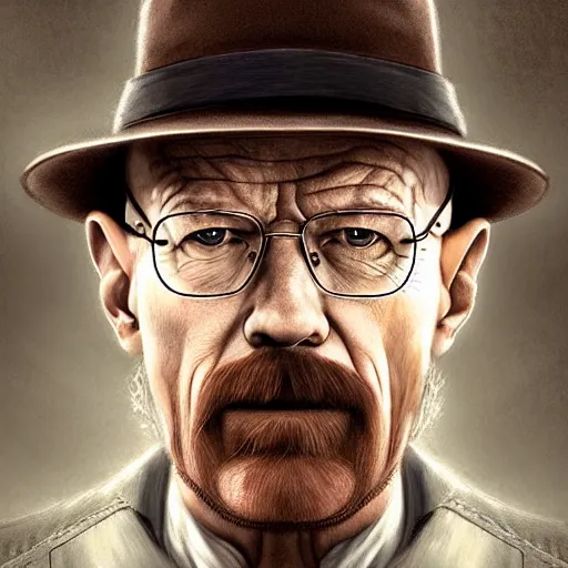 Prompt: Walter white as an Old man, blue eyes, bushy white beard, digital painting, lots of details, extremely detailed, 4k, intricate, brush strokes, Mark Arian, Artgerm, Bastien Lecouffe-Deharme