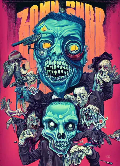 Image similar to zombie punk band poster, tristan eaton, victo ngai, artgerm, rhads, ross draws