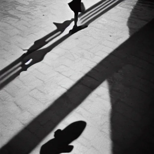 Image similar to an approaching shadow, black and white photography by fan ho, hong kong 1 9 5 4