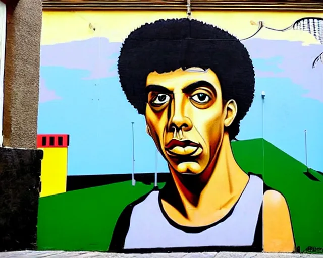 Image similar to gilberto gil street art by giorgio de chirico