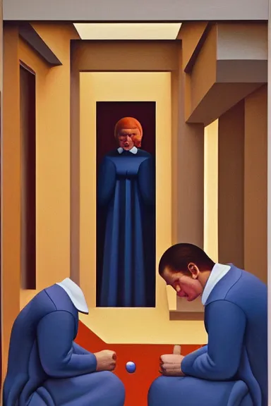 Image similar to oil painting by george tooker