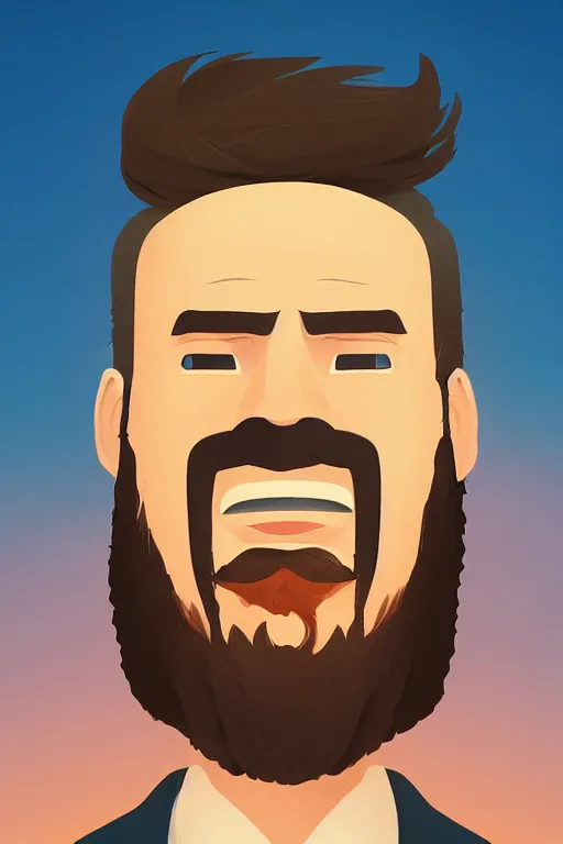 Image similar to face icon stylized minimalist portrait of a respectable dignified 3 0 ish pentecostal preacher with kind eyes and red beard and hair, loftis, cory behance hd by jesper ejsing, by rhads, makoto shinkai and lois van baarle, ilya kuvshinov, rossdraws global illumination