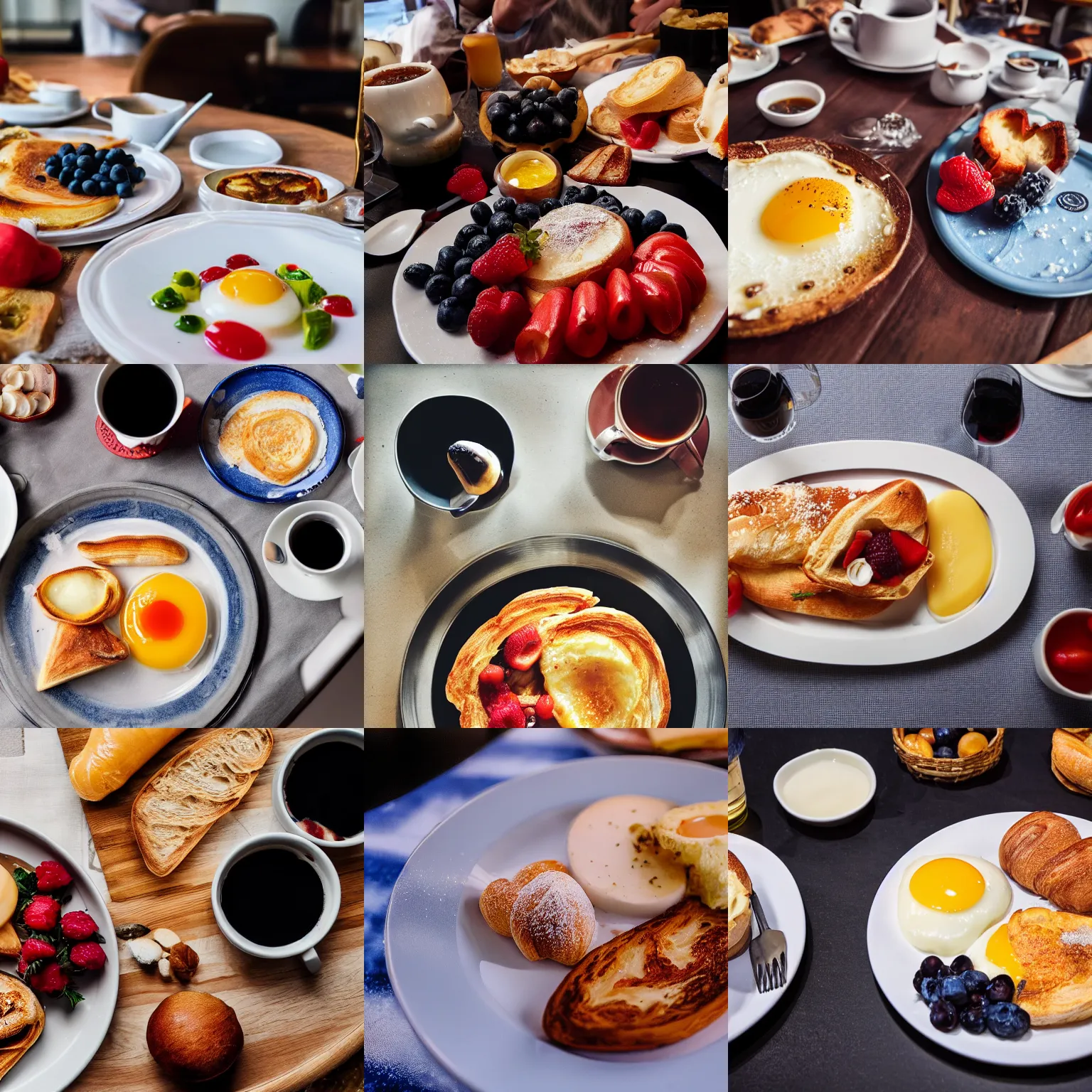 Prompt: a tasty french breakfast, 4 k, professional photography, 7 0 mm imax