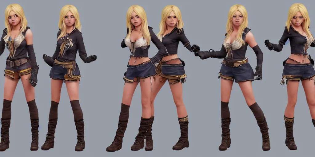 Prompt: character sheet of Lucy heartfilia as a champion in the game wild rift. 3d render, unreal engine 5, 8k resolution, sfw