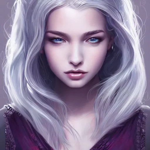 Image similar to teen girl, silver hair, gorgeous, amazing, elegant, intricate, highly detailed, digital painting, artstation, concept art, sharp focus, illustration, art by Ross tran