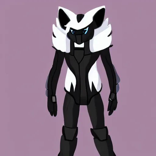 Image similar to detailed digital art of a protogen posing elegantly, extremely fluffy, sleek black visor, armored, furry species, furry art, furaffinity, DeviantArt, Furry amino, Eka's Portal, sofurry