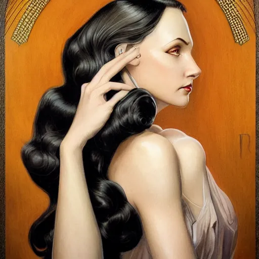 Prompt: a streamline moderne, ( art nouveau ), multi - racial portrait in the style of charlie bowater, and in the style of donato giancola, and in the style of charles dulac. intelligent, beautiful eyes. symmetry, ultrasharp focus, dramatic lighting, semirealism, intricate symmetrical ultrafine background detail.