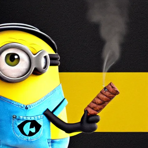 Image similar to minion smoking a cigar