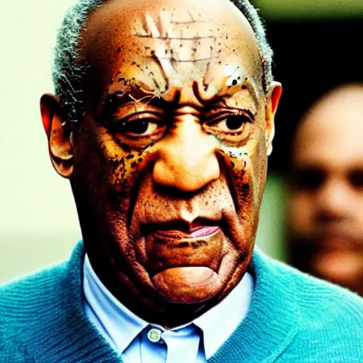 Prompt: bill cosby looking in a mirror, movie poster, silly