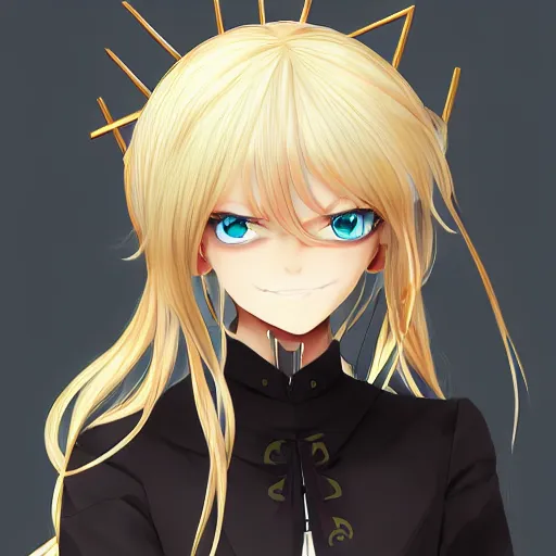 Image similar to portrait of the blond church executioner, anime fantasy illustration by tomoyuki yamasaki, kyoto studio, madhouse, ufotable, comixwave films, trending on artstation