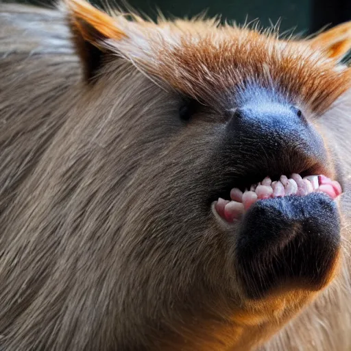 Prompt: hyperrealistic dslr film still of justin bieber smile with real teeth of a capybara, stunning 8 k octane comprehensive 3 d render, inspired by istvan sandorfi & greg rutkowski & unreal engine, perfect facial symmetry, dim volumetric cinematic lighting, extremely hyper - detailed, incredibly real lifelike attributes & flesh texture, intricate, masterpiece, artstation, stunning