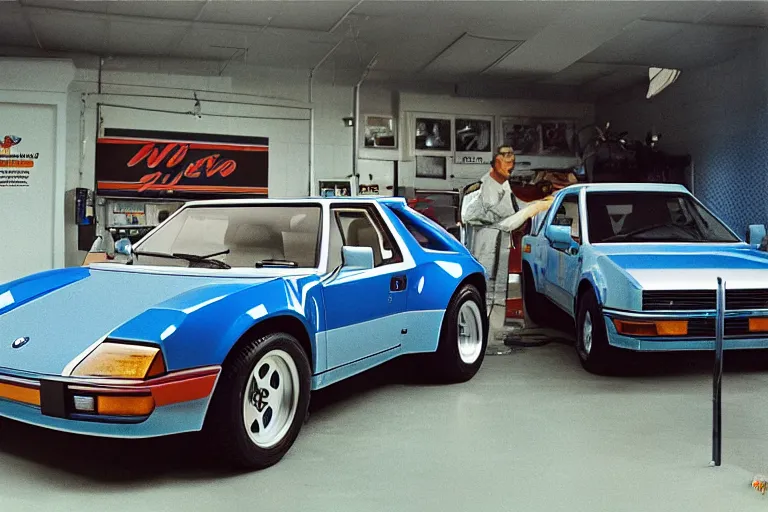 Image similar to A single 1985 Bronco Vector W8 Twin Turbo 911 BMW M1 inside of a car wash, ektachrome photograph, volumetric lighting, f8 aperture, cinematic Eastman 5384 film