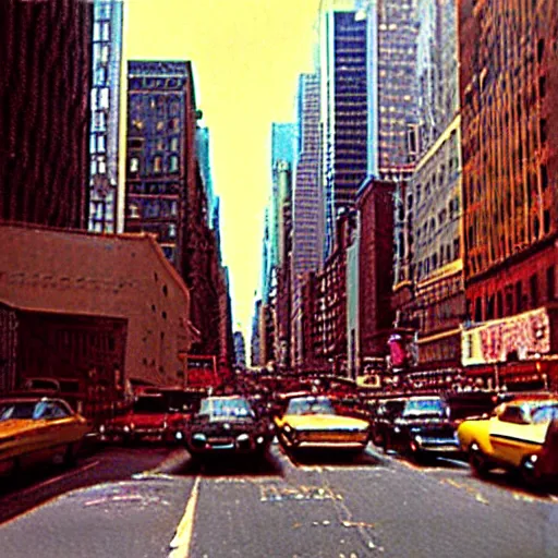 Image similar to Beautiful colored-photo cameraphone 1969 soft Photograph of New York city street