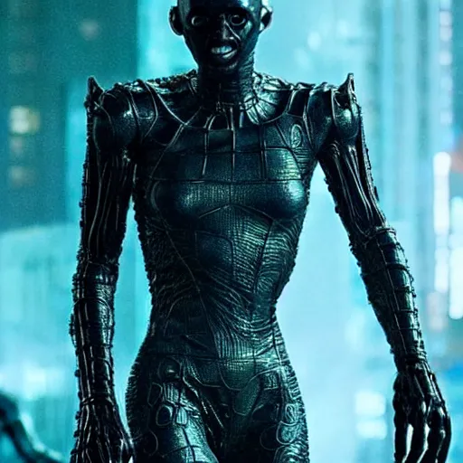 Prompt: thing from fantastic four is cyberpunk solfier, horrific beautiful vibe, evocative, atmospheric lighting, painted, intricate, highly detailed, iris van herpen, stunning, gorgeous, sharp focus, cinematic, masterpiece, still form a silent film