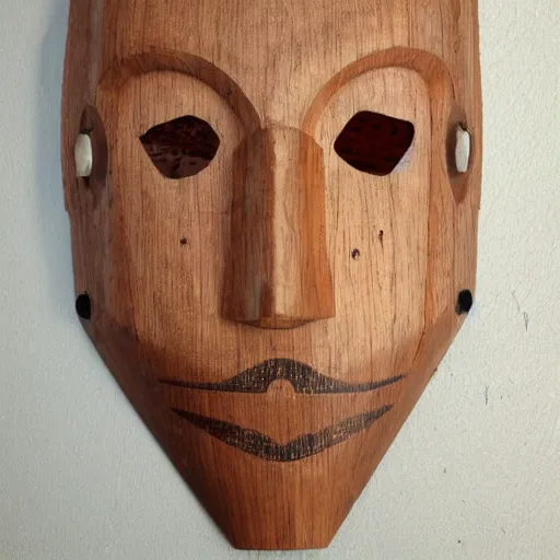 Image similar to robot wooden mask