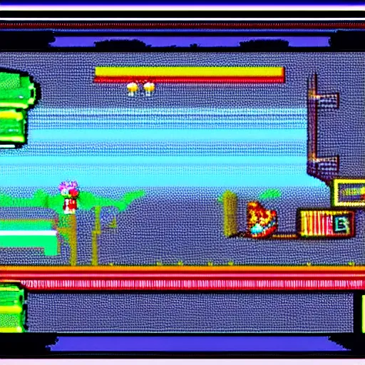 Prompt: a screenshot old game with scanlines