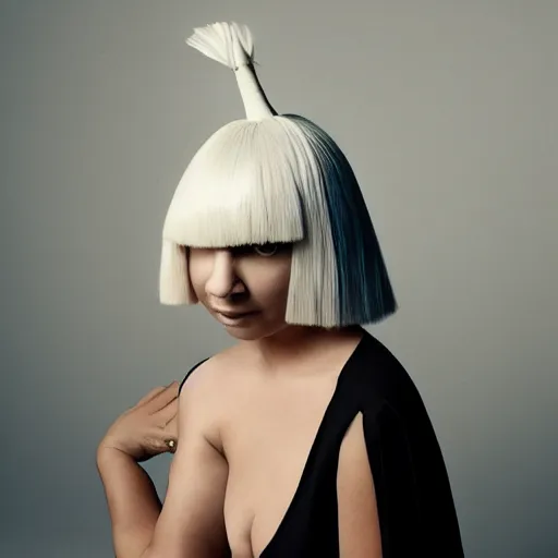 Sia Furler photoshoot full body paint, Stable Diffusion