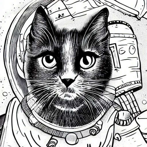 Image similar to space cat cartoon highly detailed, smooth, sharp focus