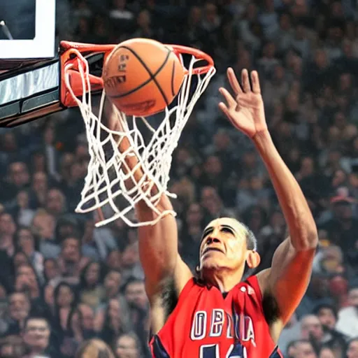 Prompt: obama dunking